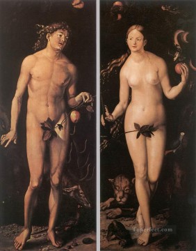  el Pintura - Adán y Eva pintor desnudo renacentista Hans Baldung